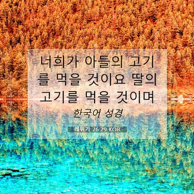 Picture 07 - 레위기 26:29 KOR - 너희가 아들의 고기를 먹을 것이요 - Bible Verse Picture