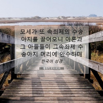 Picture 07 - 레위기 8:14 KOR - 모세가 또 속죄제의 수송아지를 - Bible Verse Picture