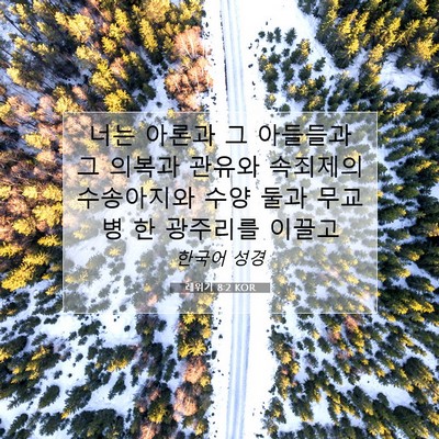 Picture 07 - 레위기 8:2 KOR - 너는 아론과 그 아들들과 그 의복과 - Bible Verse Picture