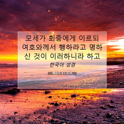 Picture 07 - 레위기 8:5 KOR - 모세가 회중에게 이르되 여호와께서 - Bible Verse Picture