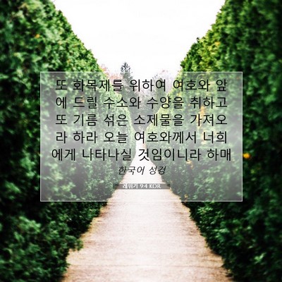 Picture 07 - 레위기 9:4 KOR - 또 화목제를 위하여 여호와 앞에 - Bible Verse Picture