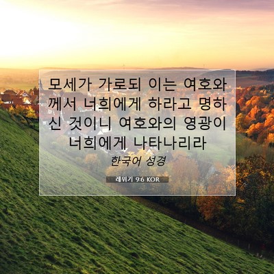 Picture 07 - 레위기 9:6 KOR - 모세가 가로되 이는 여호와께서 - Bible Verse Picture