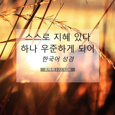 Picture 07 - 로마서 1:22 KOR - 스스로 지혜 있다 하나 우준하게 - Bible Verse Picture