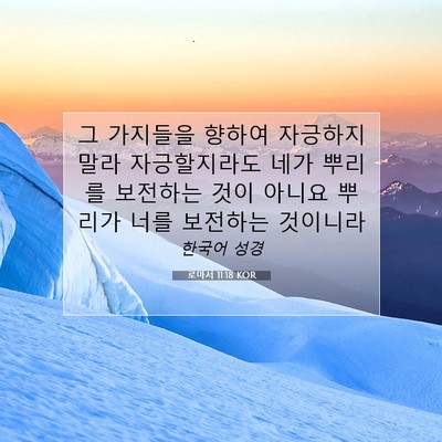 Picture 07 - 로마서 11:18 KOR - 그 가지들을 향하여 자긍하지 말라 - Bible Verse Picture