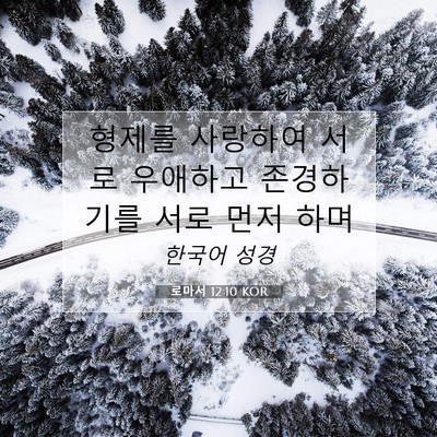 Picture 07 - 로마서 12:10 KOR - 형제를 사랑하여 서로 우애하고 - Bible Verse Picture