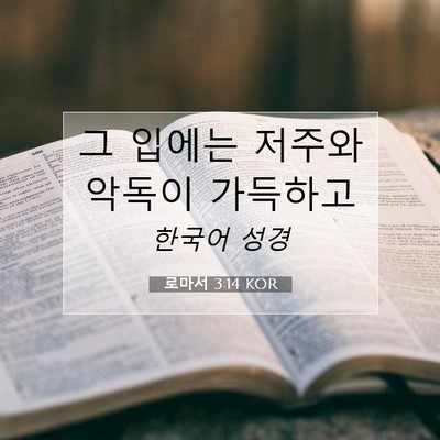 Picture 07 - 로마서 3:14 KOR - 그 입에는 저주와 악독이 - Bible Verse Picture