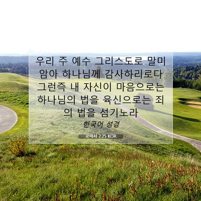 Picture 07 - 로마서 7:25 KOR - 우리 주 예수 그리스도로 말미암아 - Bible Verse Picture