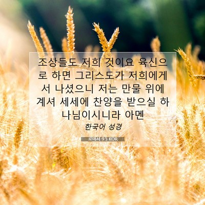 Picture 07 - 로마서 9:5 KOR - 조상들도 저희 것이요 육신으로 하면 - Bible Verse Picture