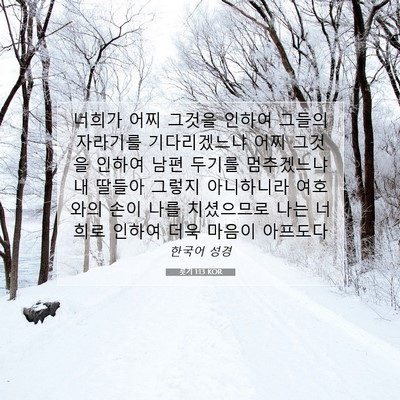 Picture 07 - 룻기 1:13 KOR - 너희가 어찌 그것을 인하여 그들의 - Bible Verse Picture