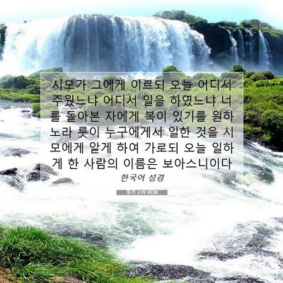 Picture 07 - 룻기 2:19 KOR - 시모가 그에게 이르되 오늘 어디서 - Bible Verse Picture