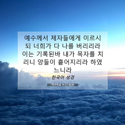 Picture 07 - 마가복음 14:27 KOR - 예수께서 제자들에게 이르시되 - Bible Verse Picture