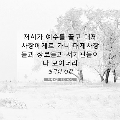 Picture 07 - 마가복음 14:53 KOR - 저희가 예수를 끌고 대제사장에게로 - Bible Verse Picture