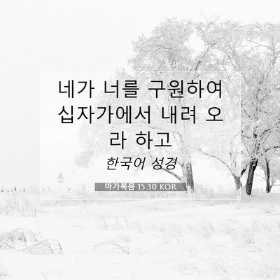 Picture 07 - 마가복음 15:30 KOR - 네가 너를 구원하여 십자가에서 내려 - Bible Verse Picture