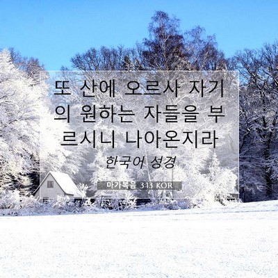 Picture 07 - 마가복음 3:13 KOR - 또 산에 오르사 자기의 원하는 - Bible Verse Picture