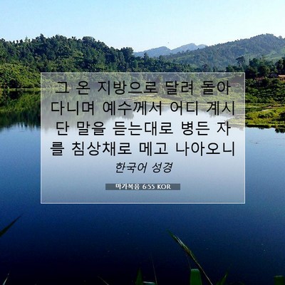 Picture 07 - 마가복음 6:55 KOR - 그 온 지방으로 달려 돌아 다니며 - Bible Verse Picture