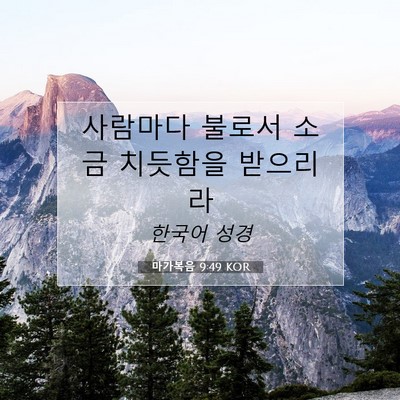 Picture 07 - 마가복음 9:49 KOR - 사람마다 불로서 소금 치듯함을 - Bible Verse Picture
