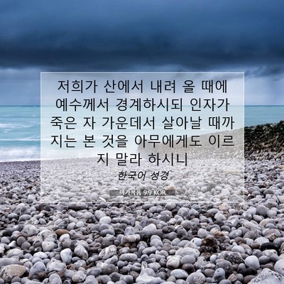 Picture 07 - 마가복음 9:9 KOR - 저희가 산에서 내려 올 때에 - Bible Verse Picture
