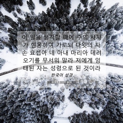 Picture 07 - 마태복음 1:20 KOR - 이 일을 생각할 때에 주의 사자가 - Bible Verse Picture