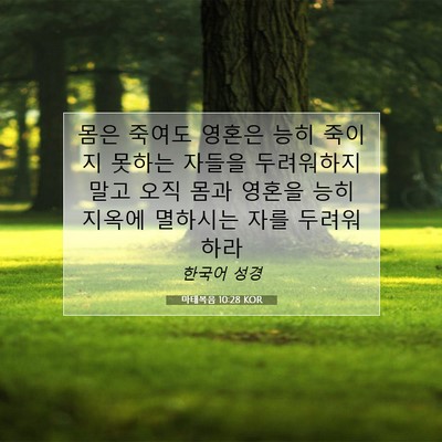 Picture 07 - 마태복음 10:28 KOR - 몸은 죽여도 영혼은 능히 죽이지 - Bible Verse Picture