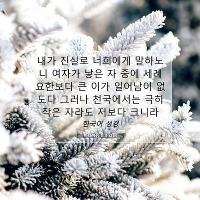 Picture 07 - 마태복음 11:11 KOR - 내가 진실로 너희에게 말하노니 - Bible Verse Picture