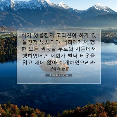 Picture 07 - 마태복음 11:21 KOR - 화가 있을진저 고라신아 화가 - Bible Verse Picture