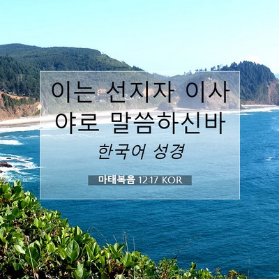 Picture 07 - 마태복음 12:17 KOR - 이는 선지자 이사야로 - Bible Verse Picture