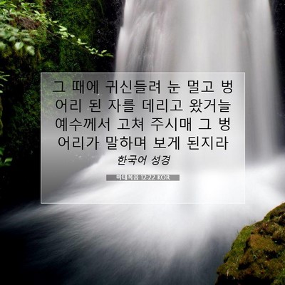 Picture 07 - 마태복음 12:22 KOR - 그 때에 귀신들려 눈 멀고 벙어리 된 - Bible Verse Picture