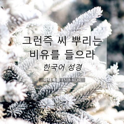 Picture 07 - 마태복음 13:18 KOR - 그런즉 씨 뿌리는 비유를 - Bible Verse Picture