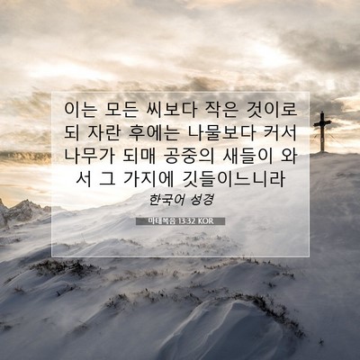 Picture 07 - 마태복음 13:32 KOR - 이는 모든 씨보다 작은 것이로되 - Bible Verse Picture