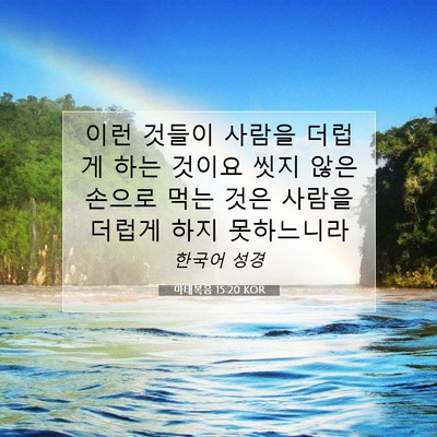 Picture 07 - 마태복음 15:20 KOR - 이런 것들이 사람을 더럽게 하는 - Bible Verse Picture