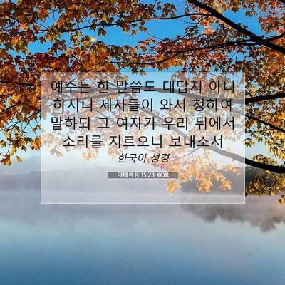 Picture 07 - 마태복음 15:23 KOR - 예수는 한 말씀도 대답지 아니하시니 - Bible Verse Picture