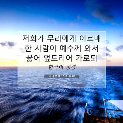 Picture 07 - 마태복음 17:14 KOR - 저희가 무리에게 이르매 한 사람이 - Bible Verse Picture