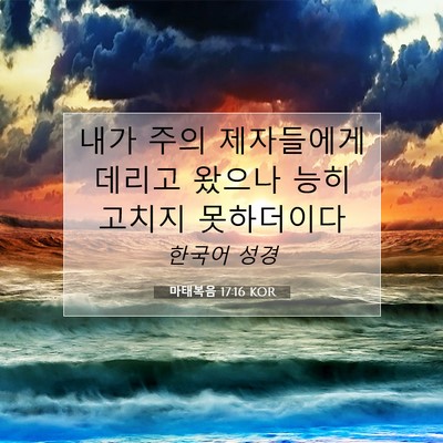Picture 07 - 마태복음 17:16 KOR - 내가 주의 제자들에게 데리고 왔으나 - Bible Verse Picture
