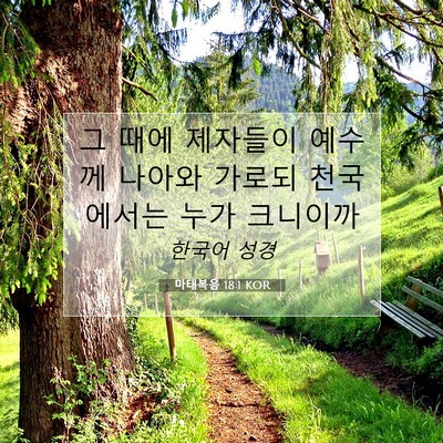 Picture 07 - 마태복음 18:1 KOR - 그 때에 제자들이 예수께 나아와 - Bible Verse Picture