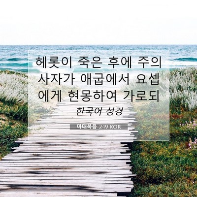 Picture 07 - 마태복음 2:19 KOR - 헤롯이 죽은 후에 주의 사자가 - Bible Verse Picture
