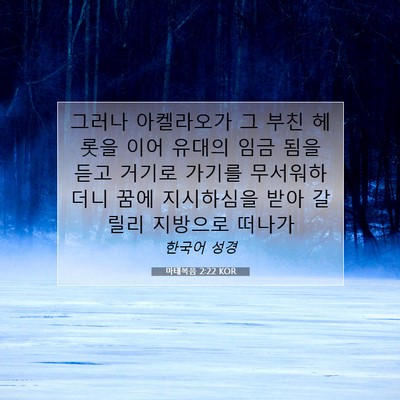 Picture 07 - 마태복음 2:22 KOR - 그러나 아켈라오가 그 부친 헤롯을 - Bible Verse Picture