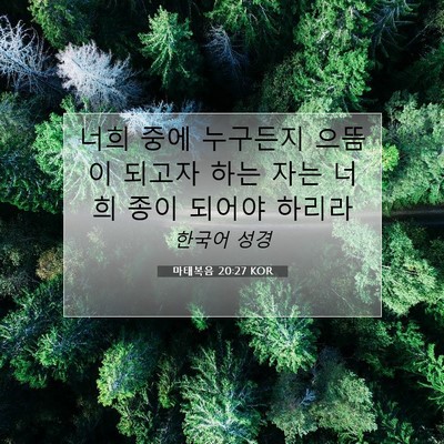 Picture 07 - 마태복음 20:27 KOR - 너희 중에 누구든지 으뜸이 되고자 - Bible Verse Picture