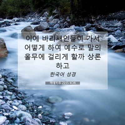 Picture 07 - 마태복음 22:15 KOR - 이에 바리새인들이 가서 어떻게 하여 - Bible Verse Picture