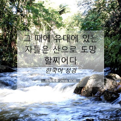 Picture 07 - 마태복음 24:16 KOR - 그 때에 유대에 있는 자들은 산으로 - Bible Verse Picture