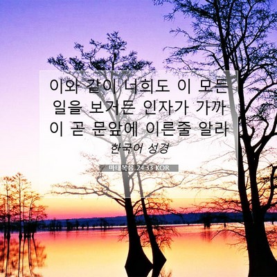 Picture 07 - 마태복음 24:33 KOR - 이와 같이 너희도 이 모든 일을 - Bible Verse Picture