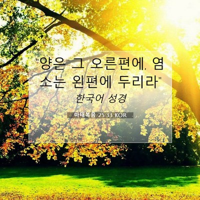 Picture 07 - 마태복음 25:33 KOR - 