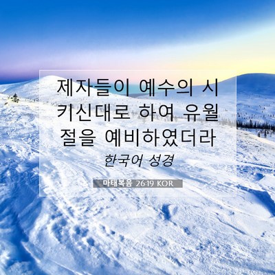 Picture 07 - 마태복음 26:19 KOR - 제자들이 예수의 시키신대로 하여 - Bible Verse Picture