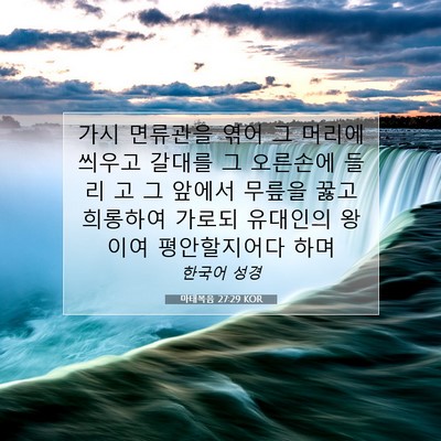 Picture 07 - 마태복음 27:29 KOR - 가시 면류관을 엮어 그 머리에 - Bible Verse Picture