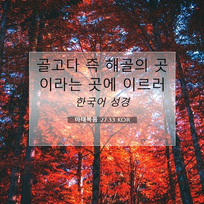 Picture 07 - 마태복음 27:33 KOR - 골고다 즉 해골의 곳이라는 곳에 - Bible Verse Picture