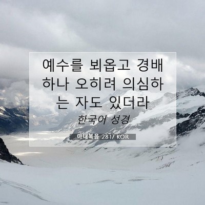 Picture 07 - 마태복음 28:17 KOR - 예수를 뵈옵고 경배하나 오히려 - Bible Verse Picture