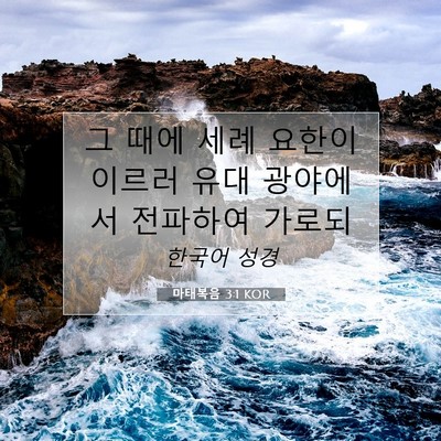Picture 07 - 마태복음 3:1 KOR - 그 때에 세례 요한이 이르러 유대 - Bible Verse Picture