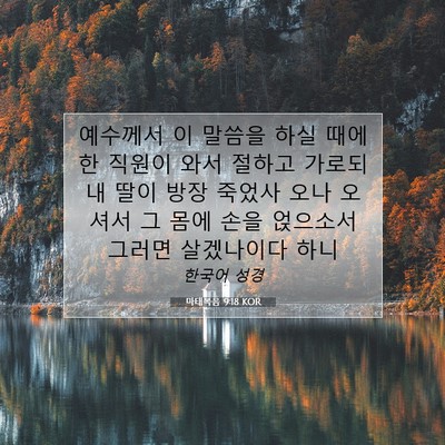 Picture 07 - 마태복음 9:18 KOR - 예수께서 이 말씀을 하실 때에 한 - Bible Verse Picture