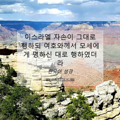 Picture 07 - 민수기 1:54 KOR - 이스라엘 자손이 그대로 행하되 - Bible Verse Picture