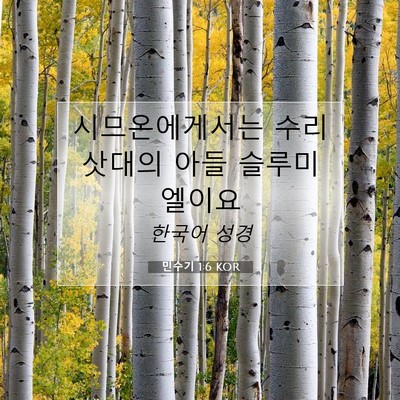 Picture 07 - 민수기 1:6 KOR - 시므온에게서는 수리삿대의 아들 - Bible Verse Picture