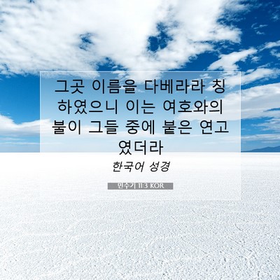 Picture 07 - 민수기 11:3 KOR - 그곳 이름을 다베라라 칭하였으니 - Bible Verse Picture